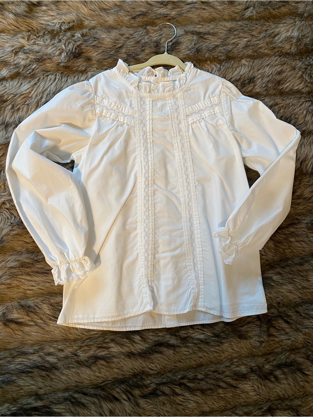 Jacadi White Ruffle-Trim Cotton Blouse